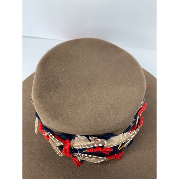 John Frederics,, Fedora, Women, Hat, Brown, w/ Feathers, 1967, New York VTG main image 6
